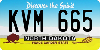 ND license plate KVM665