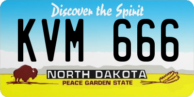 ND license plate KVM666