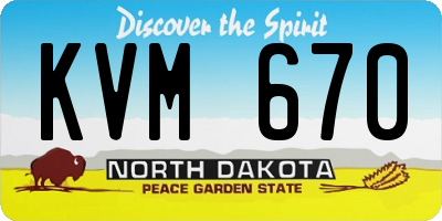 ND license plate KVM670