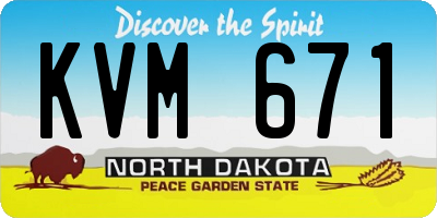 ND license plate KVM671