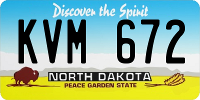 ND license plate KVM672