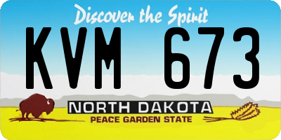 ND license plate KVM673