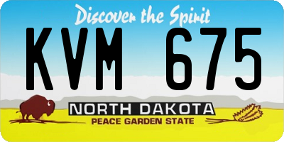 ND license plate KVM675