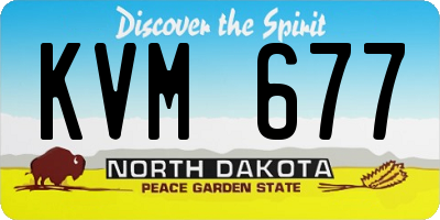 ND license plate KVM677