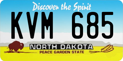 ND license plate KVM685