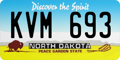 ND license plate KVM693