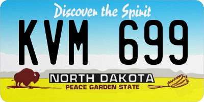 ND license plate KVM699