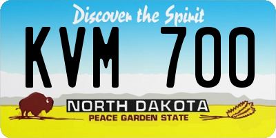 ND license plate KVM700