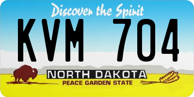 ND license plate KVM704
