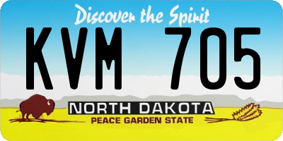 ND license plate KVM705
