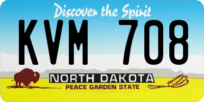 ND license plate KVM708