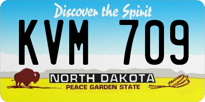 ND license plate KVM709