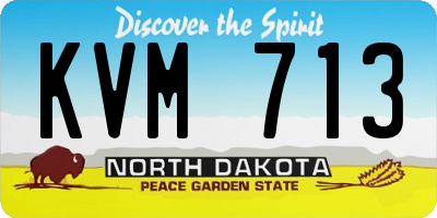 ND license plate KVM713