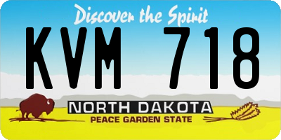 ND license plate KVM718