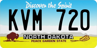 ND license plate KVM720