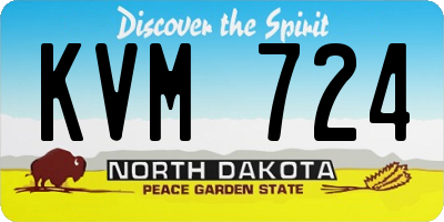 ND license plate KVM724