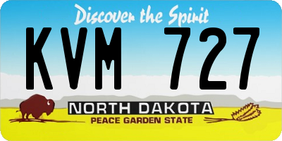 ND license plate KVM727