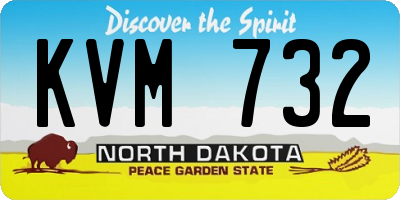 ND license plate KVM732