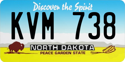 ND license plate KVM738