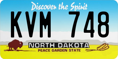 ND license plate KVM748