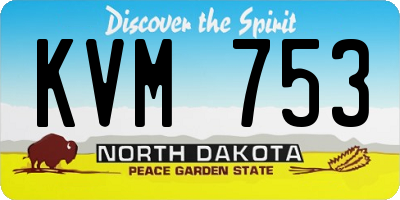 ND license plate KVM753