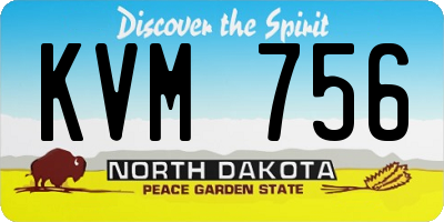 ND license plate KVM756