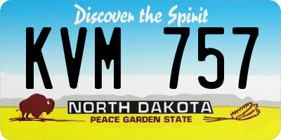 ND license plate KVM757