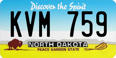 ND license plate KVM759