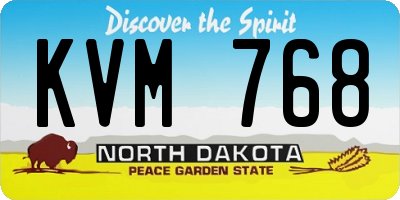 ND license plate KVM768
