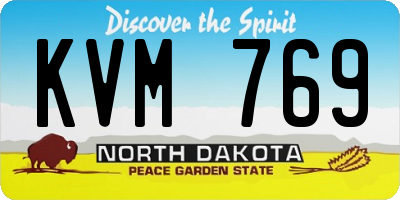 ND license plate KVM769