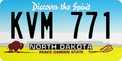 ND license plate KVM771