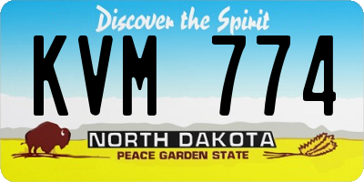 ND license plate KVM774