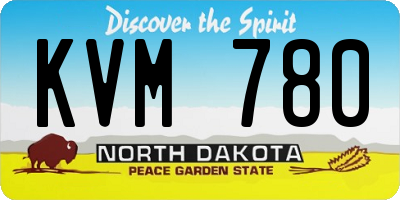 ND license plate KVM780