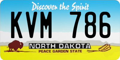 ND license plate KVM786