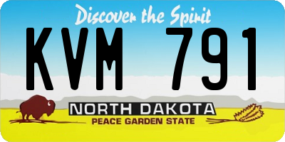 ND license plate KVM791
