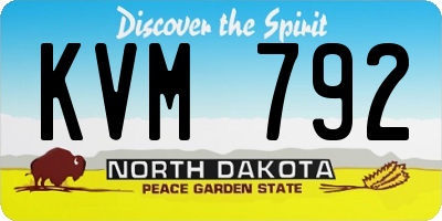 ND license plate KVM792