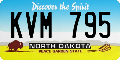 ND license plate KVM795