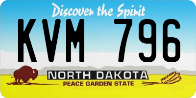 ND license plate KVM796