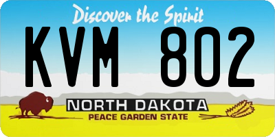 ND license plate KVM802