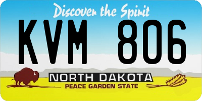 ND license plate KVM806