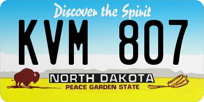 ND license plate KVM807