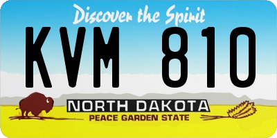 ND license plate KVM810
