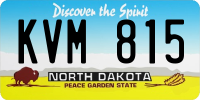 ND license plate KVM815