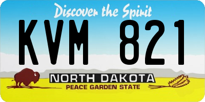 ND license plate KVM821