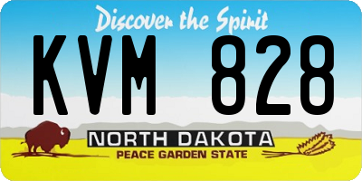ND license plate KVM828