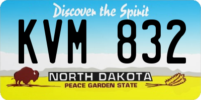 ND license plate KVM832
