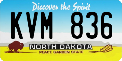 ND license plate KVM836