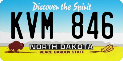 ND license plate KVM846