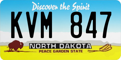 ND license plate KVM847
