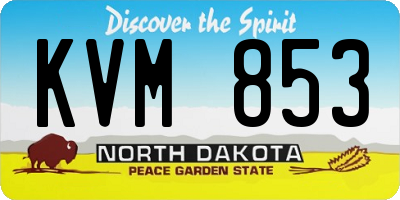 ND license plate KVM853